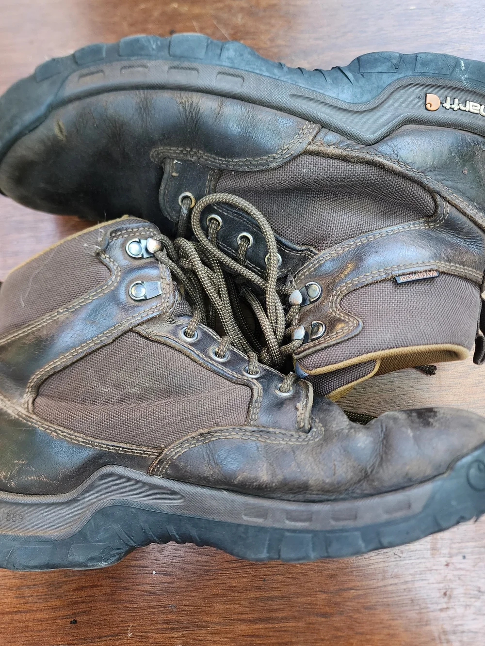 Carhartt Men's Brown Leather Waterproof 6 In Work Hiking Boots Non Safety Toe8.5